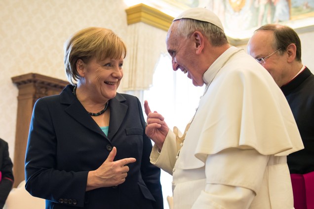 A chanceler alemã, Angela Merkel, durante audiência com o Papa Francisco, no Vaticano - 18/05/2013