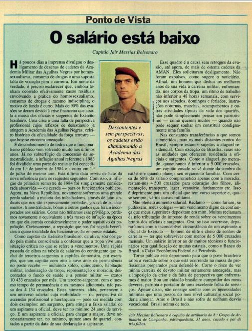 O artigo em VEJA e a prisão de Bolsonaro nos anos 1980 | VEJA