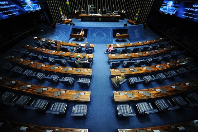 Plenário do Senado Federal vazio após divulgação da delação da JBS que atingiram diretamente o presidente Michel Temer - 18/05/2017