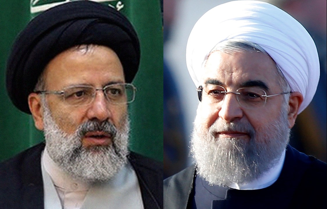 Ebrahim Raisis e Hassam Rouhani, candidatos à presidência do Irã