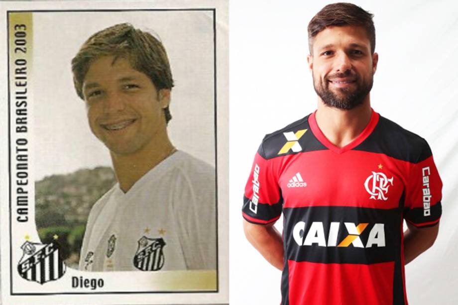 Diego <span>em 2003 estava no Santos. Em 2017 jogará pelo Flamengo</span>