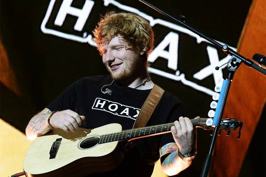 Ed Sheeran durante a turnê “Divide Tour” no Allianz Parque em São Paulo - 28/05/2017