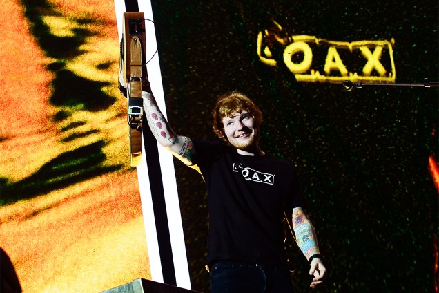 Ed Sheeran durante a turnê “Divide Tour” no Allianz Parque em São Paulo - 28/05/2017