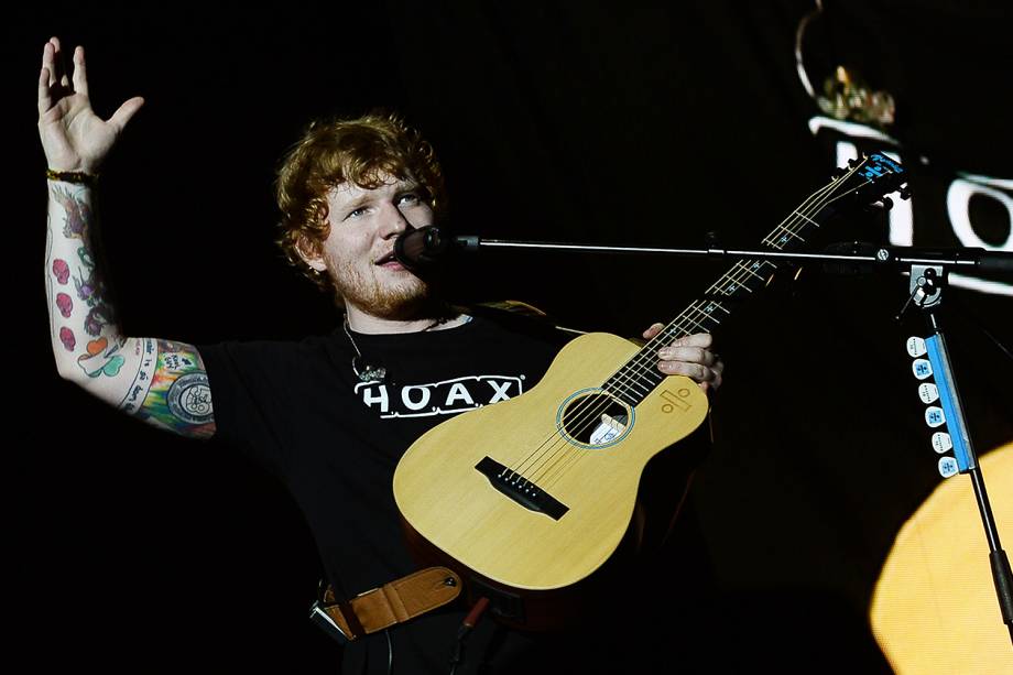 Ed Sheeran durante a turnê “Divide Tour” no Allianz Parque em São Paulo - 28/05/2017