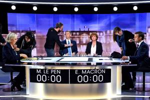 Debate presidencial entre Marine Le Pen e Emmanuel Macron