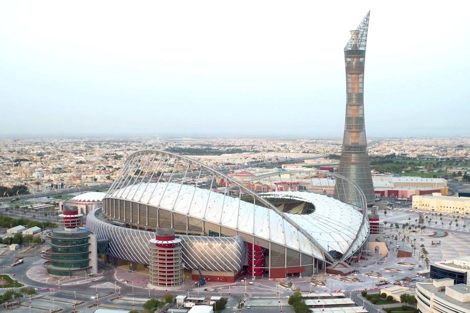 Vista geral do Estádio Internacional Khalifa em Doha, no Catar