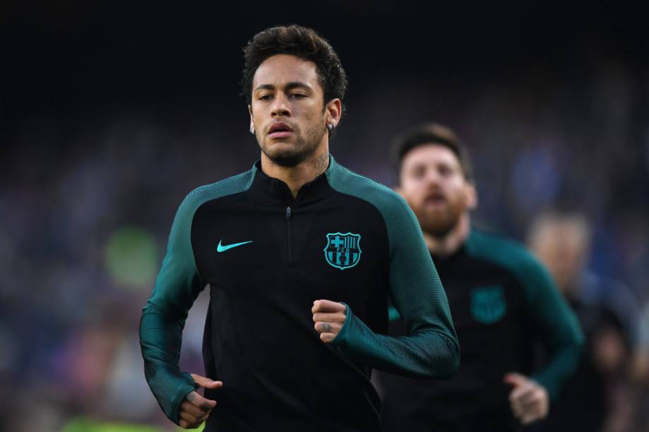 Neymar  durante treino do Barcelona