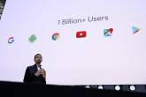 CEO do Google, Sundar Pichai, durante conferência em Mountain View, Califórnia