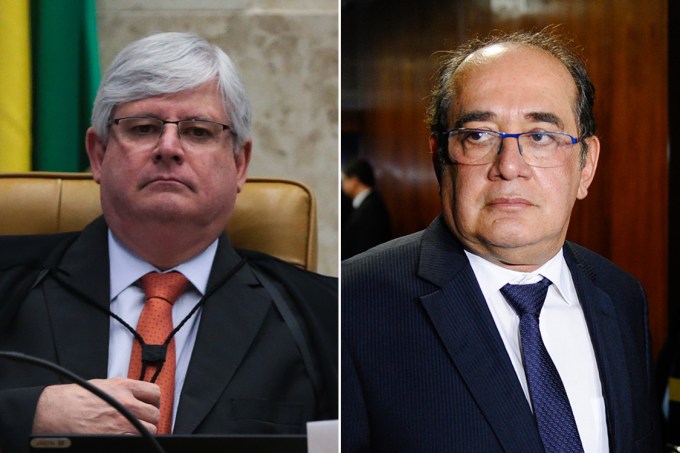 O Ministro do STF, Gilmar Mendes, e o Procurador Geral da República, Rodrigo Janot
