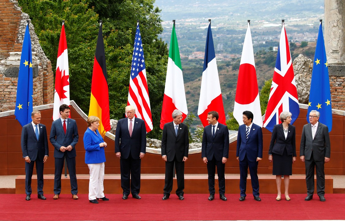 Líderes do G7 se reúnem para convenção europeia em Taormina, na região da Sicília, Itália