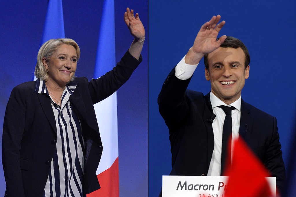 Marine Le Pen e Emmanuel Macron disputam a presidência da França