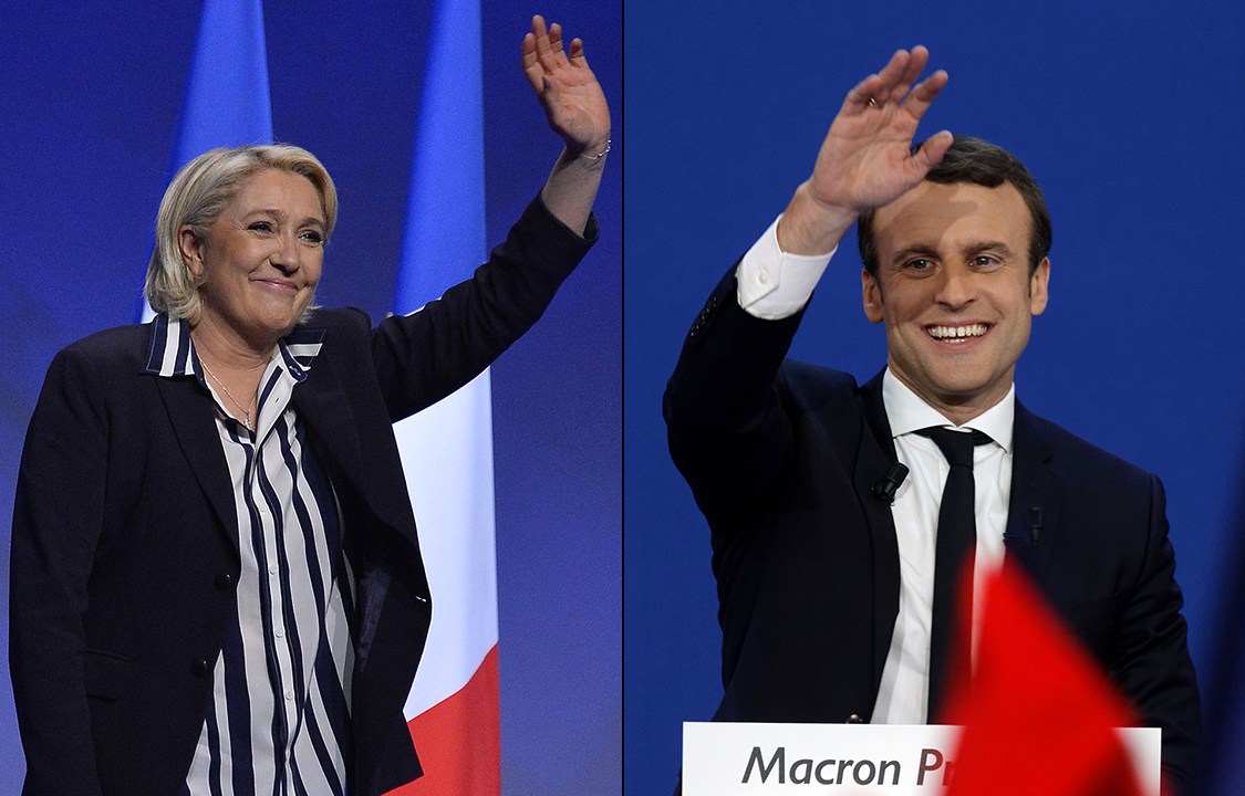 Marine Le Pen e Emmanuel Macron disputam a presidência da França
