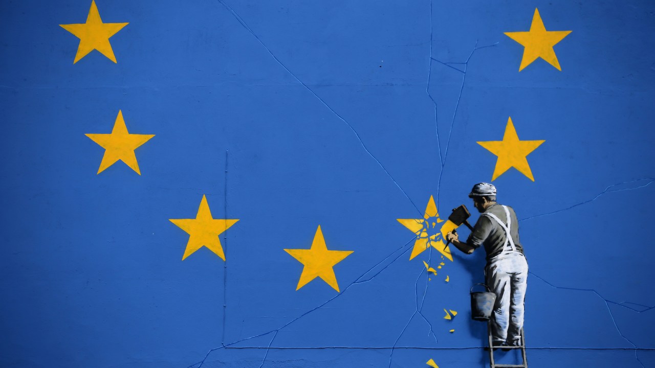 Imagens do dia - Mural de Banksy na Inglaterra