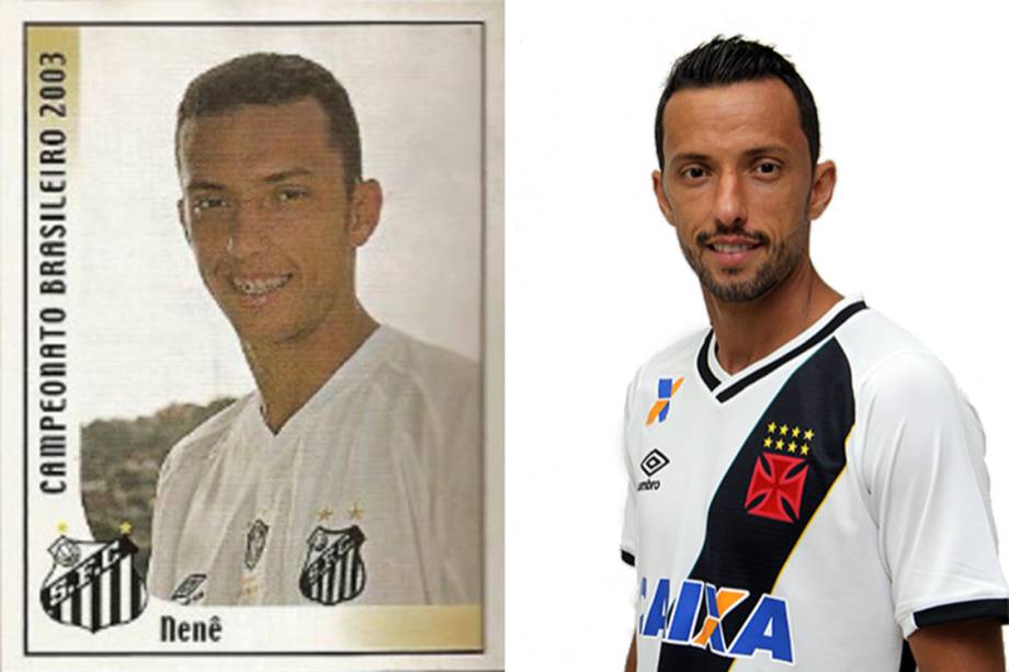 Nenê<span> em 2003 estava no Santos. Em 2017 jogará pelo Vasco</span>