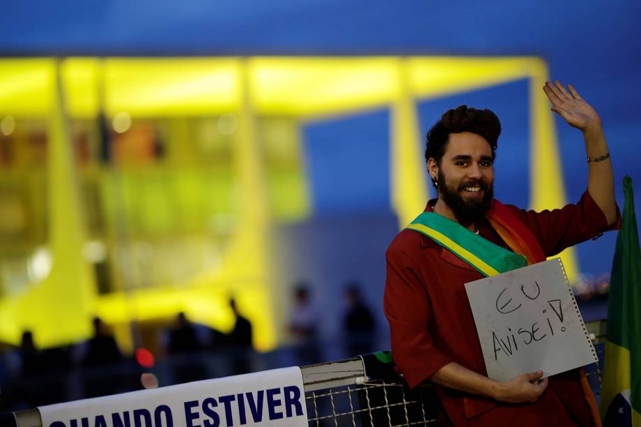 Manifestantes em frente ao Palácio do Planalto, em Brasília (DF) - 18/05/2017