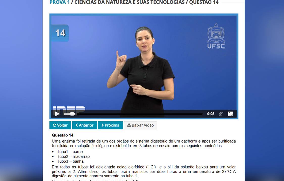 Inep disponibiliza prova de vestibular online em Libras