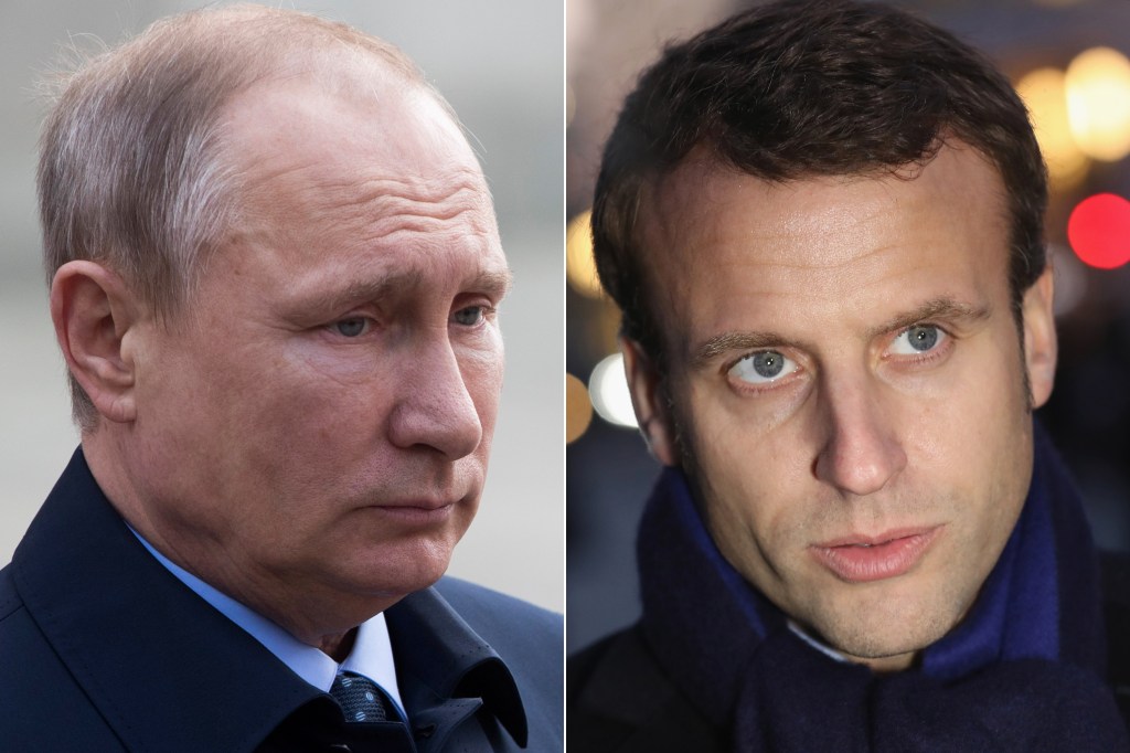 Vladimir Putin e Emmanuel Macron