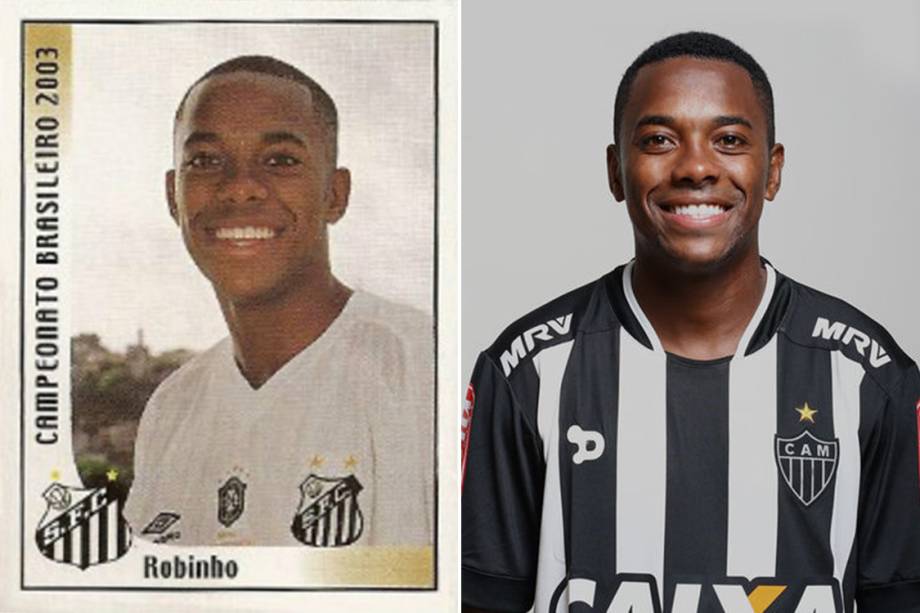 <span>Robinho em 2003 estava no Santos. Em 2017 jogará pelo Atlético-MG</span>