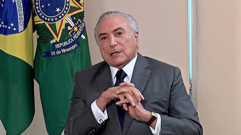 O presidente Michel Temer em entrevista à RedeTV!