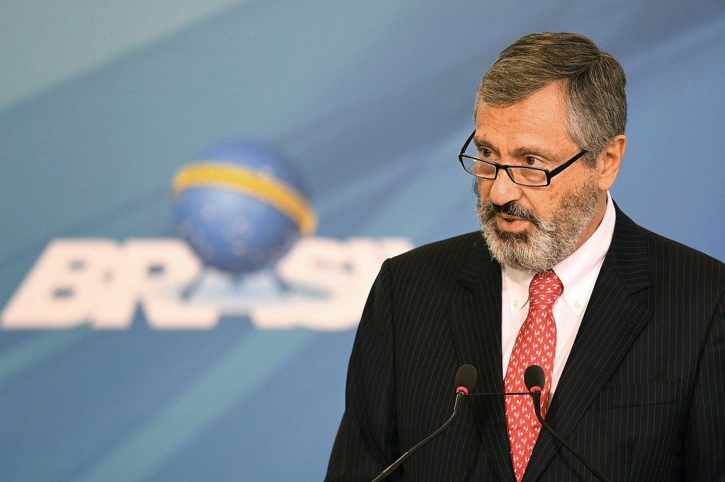 Novo Ministro da Justiça, Torquato Jardim, durante cerimônia de posse no Palácio do Planalto, em Brasília