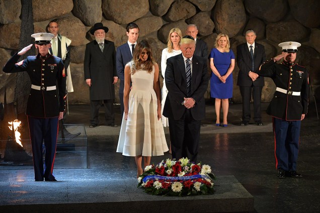 O presidente norte-americano, Donald Trump, homenageou judeus mortos durante o Holocausto - 23/05/2017