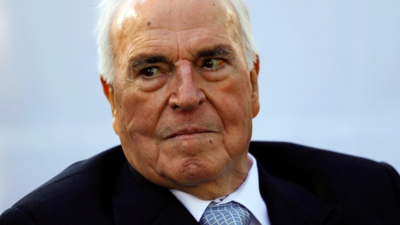 O ex-chanceler alemão Helmut Kohl em maio de 2013, durante homenagem por seu papel na reunificação da Alemanha