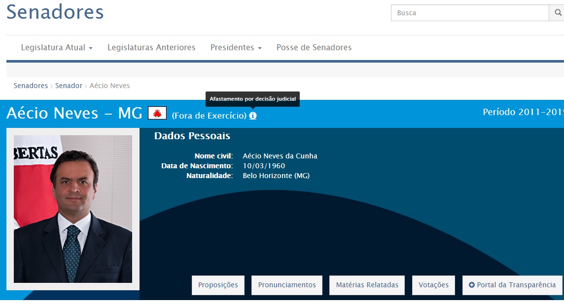 A&eacute;cio site senado