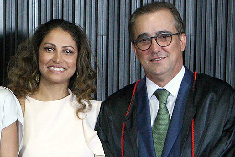 Ministro Admar Gonzaga com esposa esposa Elida Souza Mota