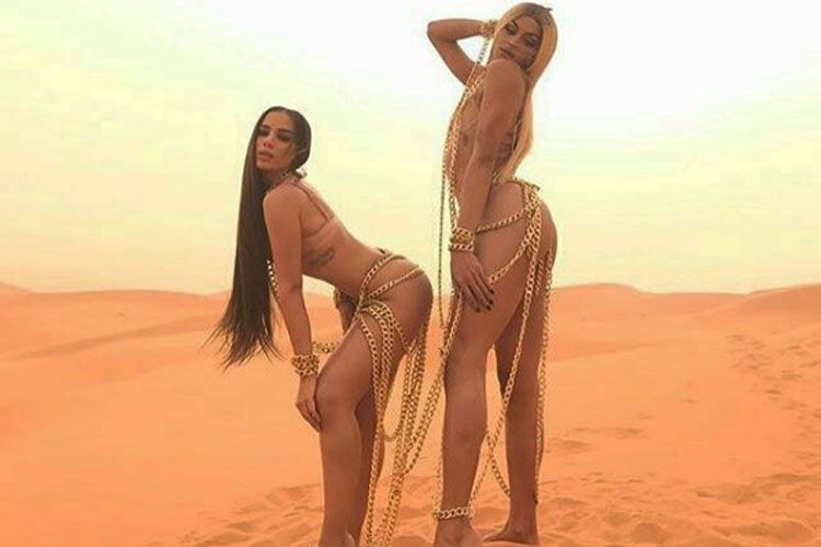 Anitta e Pabllo Vittar gravam clipe de Sua Cara no Deserto do Saara, no Marrocos