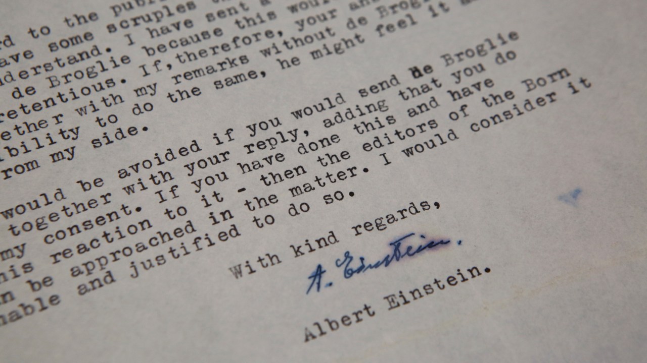 Carta assinada por Albert Einstein