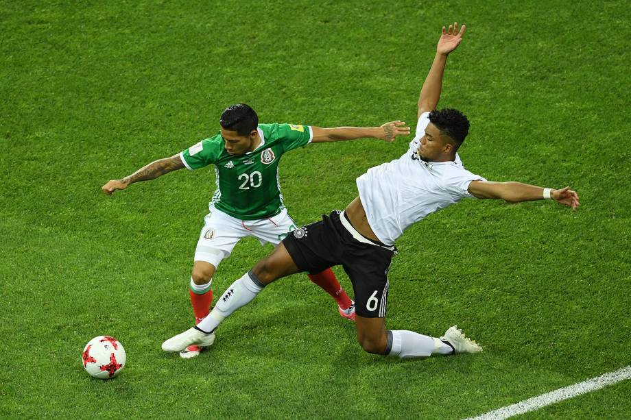 Lance disputado durante a partida entre Alemanha e México válida pelas semifinais da Copa das Confederações 2017 - 29/06/2017