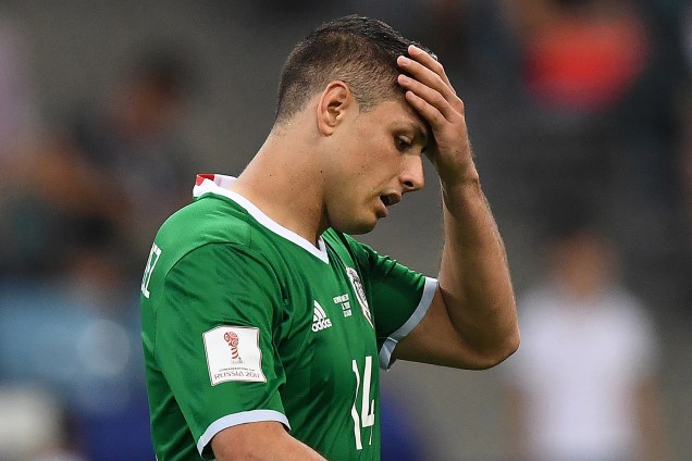 O jogador Javier Hernandez do México durante a partida contra Alemanha, válida pelas semifinais da Copa das Confederações 2017 - 29/06/2017