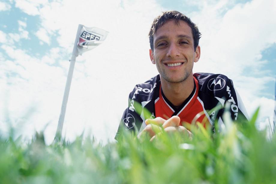 Juliano Belletti em treino pelo São Paulo, em 2002