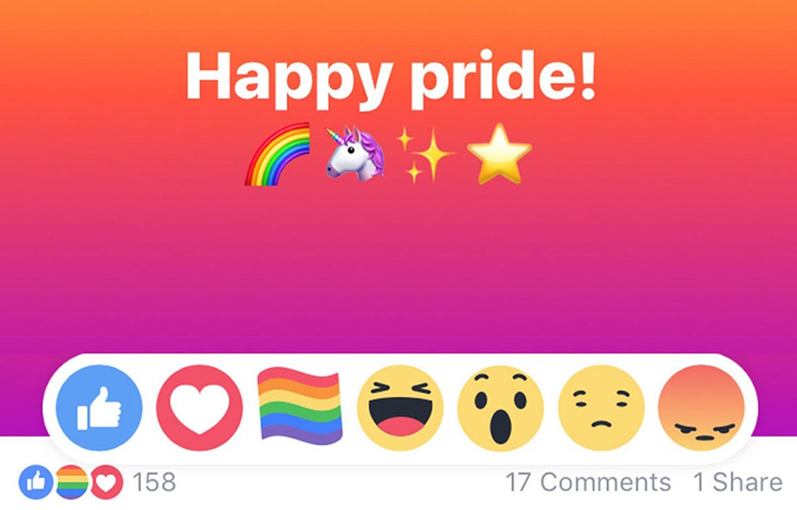 Facebook lança botão do orgulho LGBT para reações