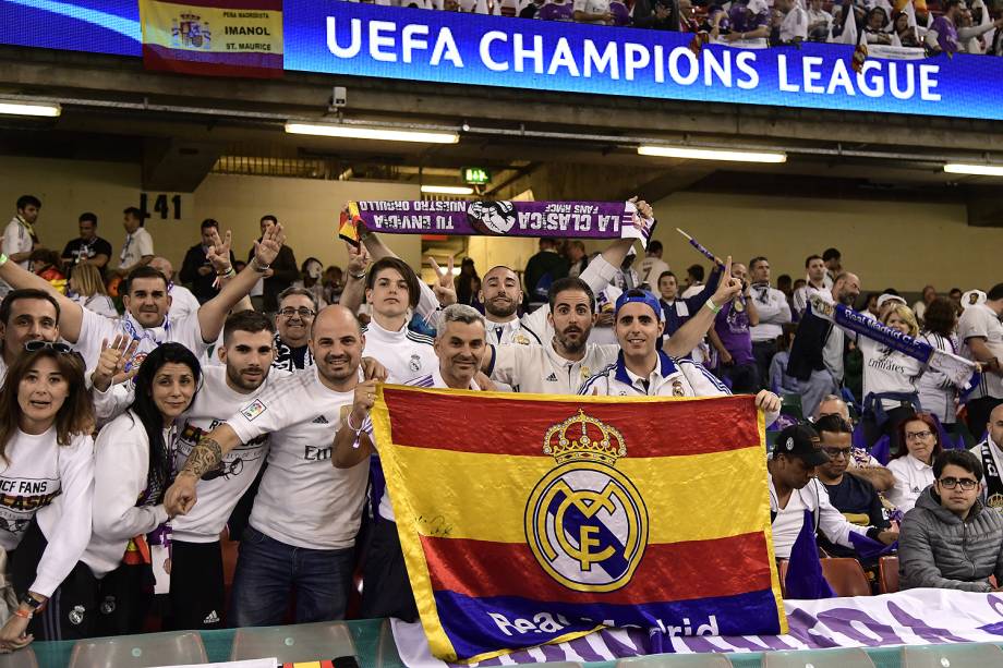 Fãs do Real Madrid no Millenium Stadium, em Cardiff, no País de Gales para a final da Liga dos Campeões da Europa - 03/06/2017