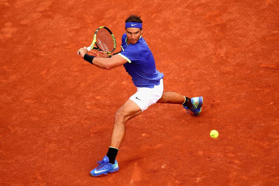 O tenista espanhol Rafael Nadal durante partida contra o suíço Stan Wawrinka na final de Roland Garros - 11/06/2017