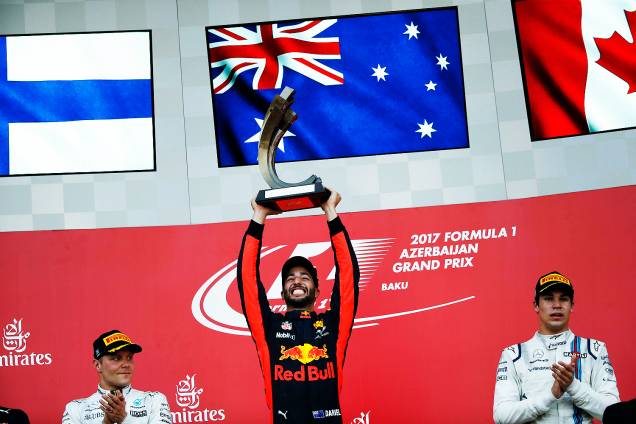 O australiano Daniel Ricciardo vence o Grande Prêmio do Azerbaijão - 25/06/2017 O australiano Daniel Ricciardo vence o Grande Prêmio do Azerbaijão - 25/06/2017
