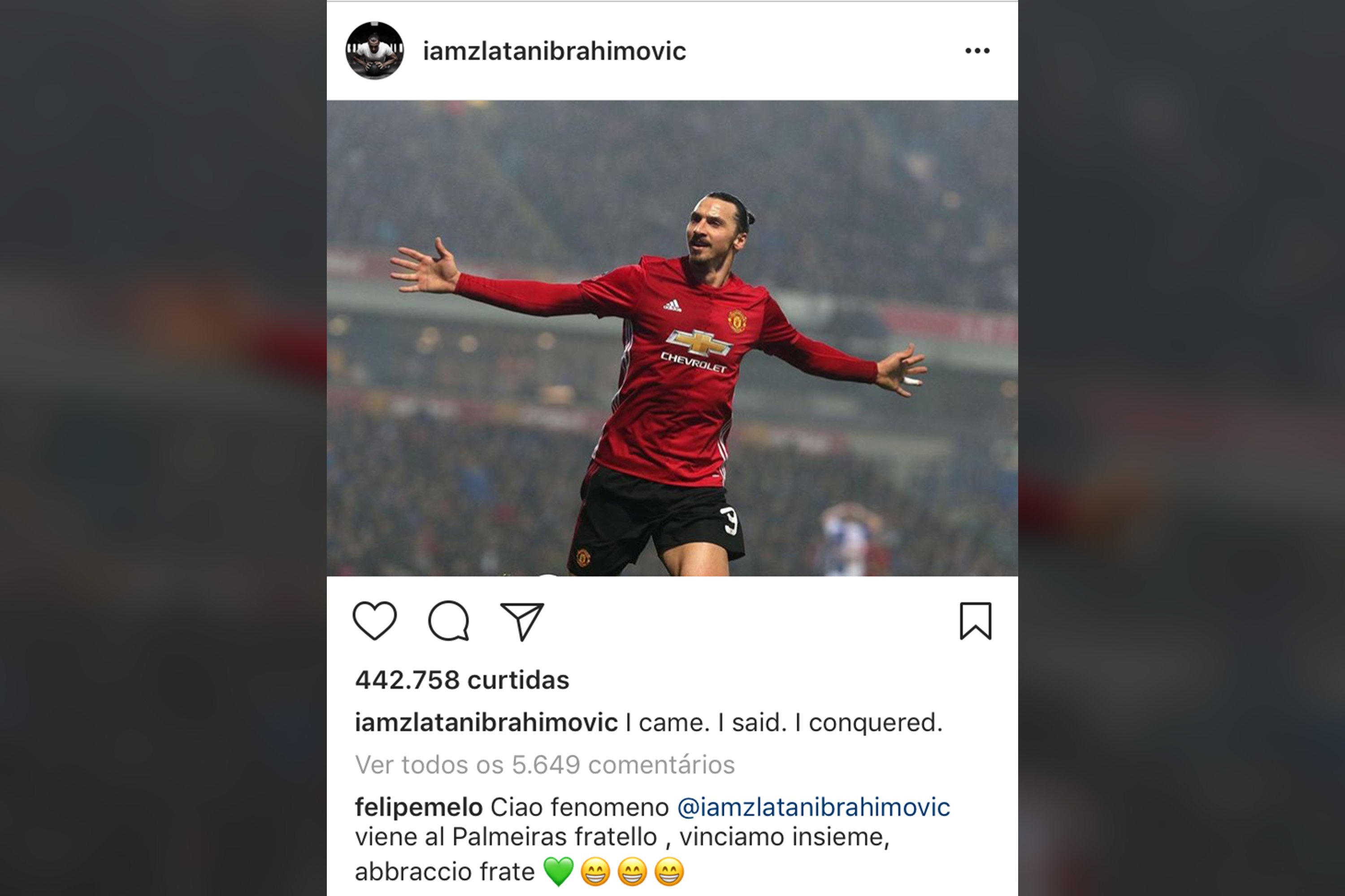 Instagram Ibrahimovic