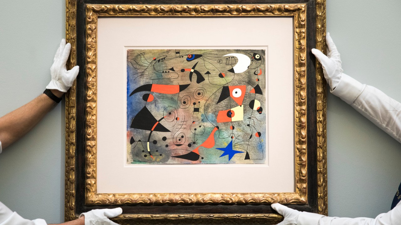 Obra "Femme et oiseaux", de Joan Miró