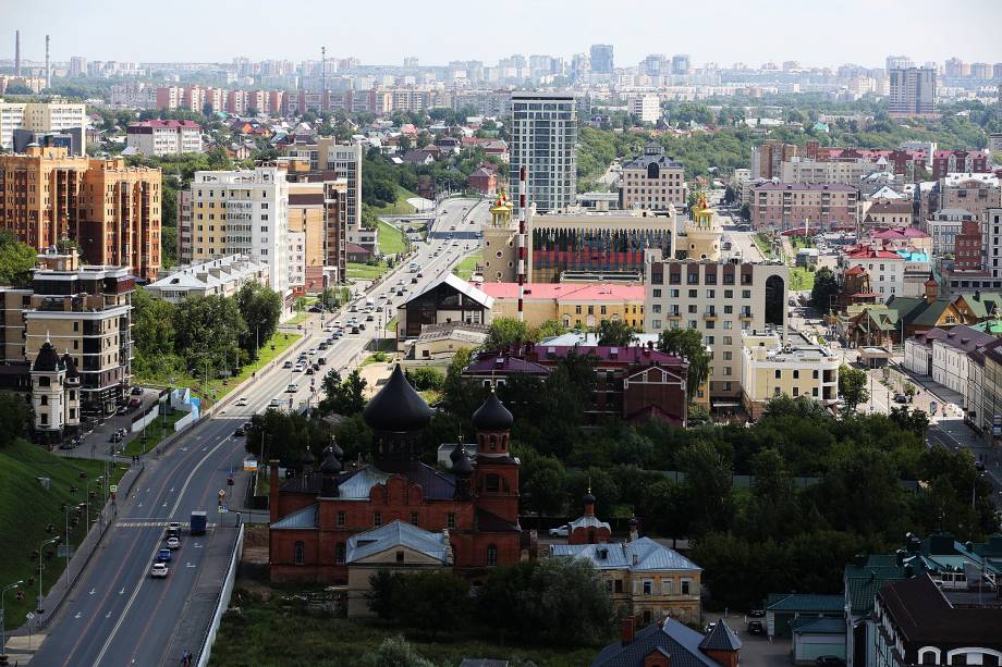 Vista da cidade de Kazan, na Rússia