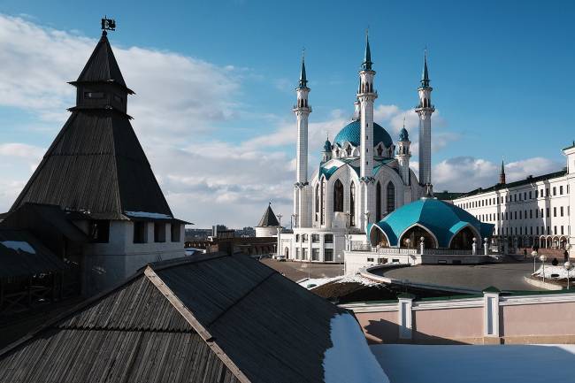 Mesquita de Kul Sharif em Kazan (Rússia), cidade-sede da Copa das Confederações 2017