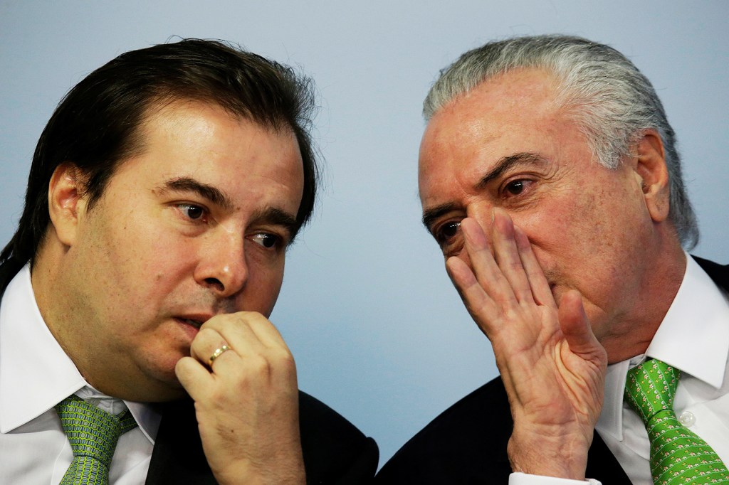 O presidente Michel Temer (PMDB) e Rodrigo Maia
