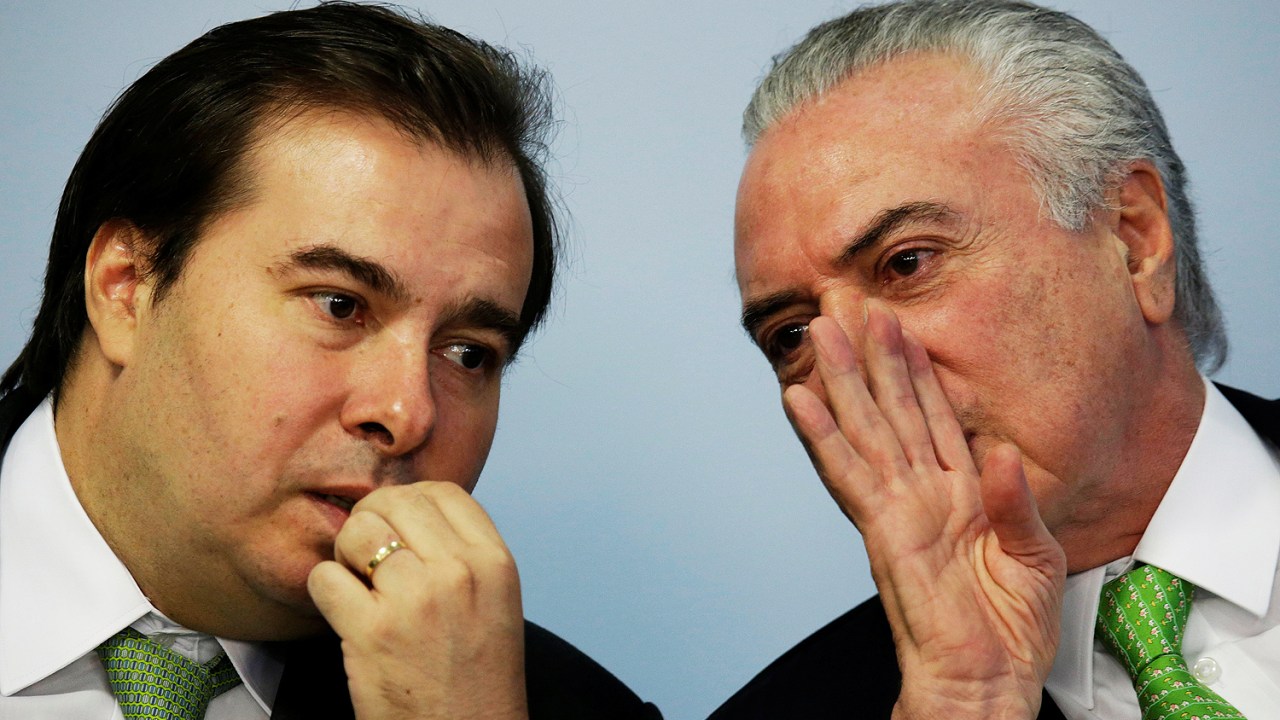 O presidente Michel Temer (PMDB) e Rodrigo Maia