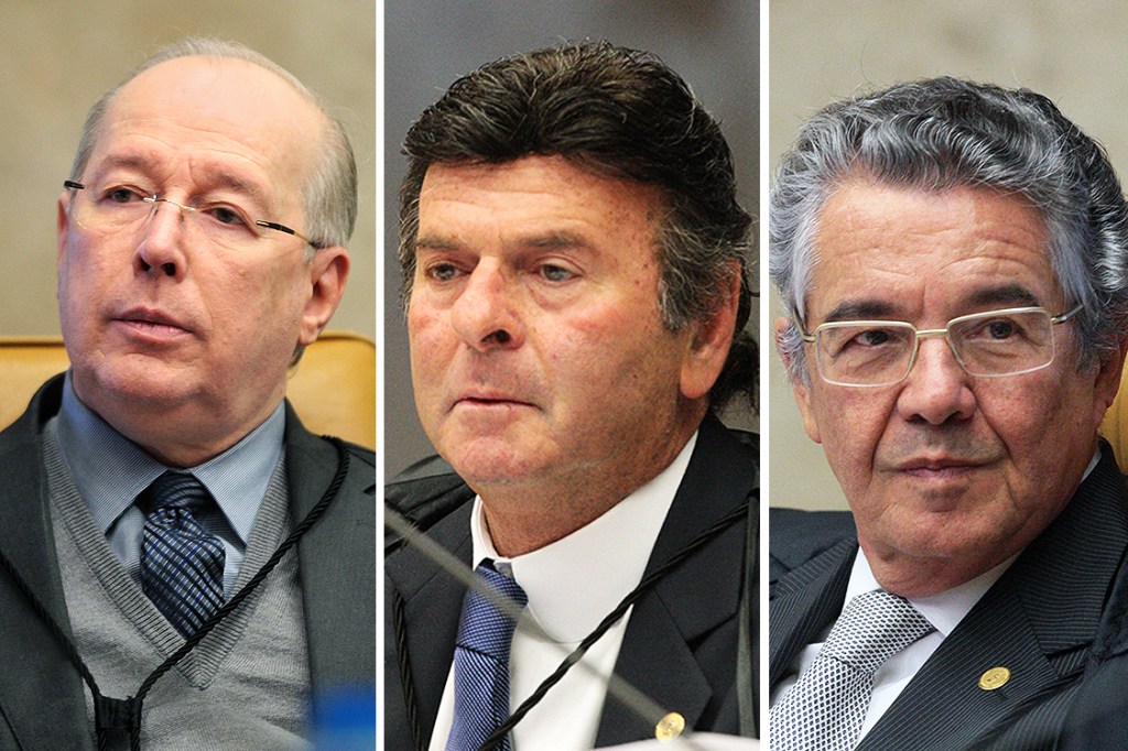 Celso de Mello, Luiz Fux e Marco Aurélio Mello, ministros do STF