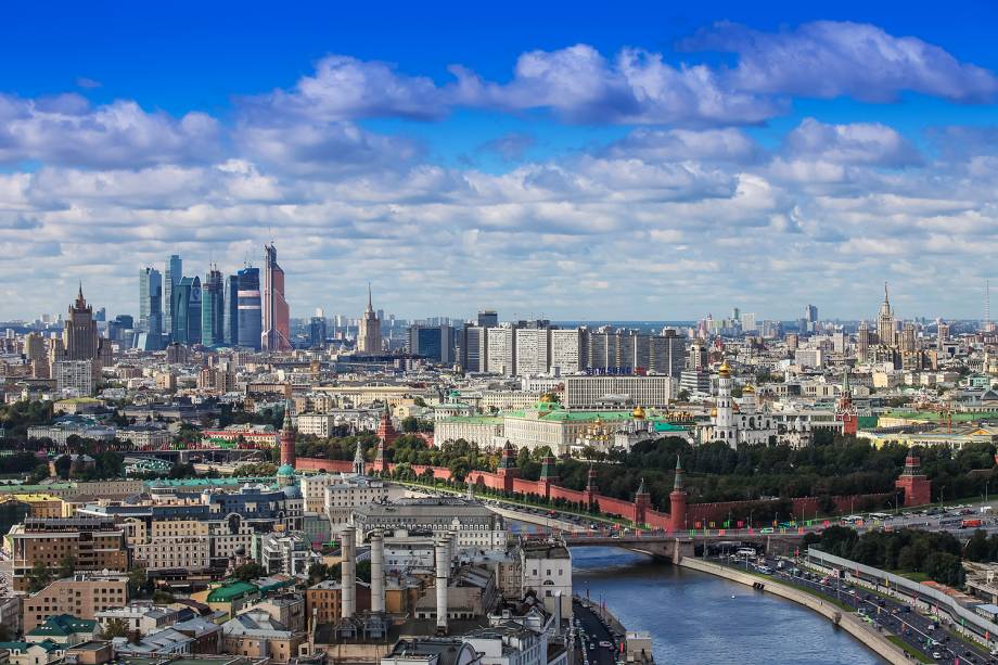 Vista aérea do centro da cidade de Moscou