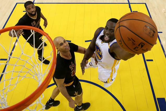Draymond Green do Golden State Warriors no jogo contra Cleveland Cavaliers, na quarta partida da final da NBA - 12/06/2017 Draymond Green do Golden State Warriors no jogo contra Cleveland Cavaliers, na quarta partida da final da NBA - 12/06/2017