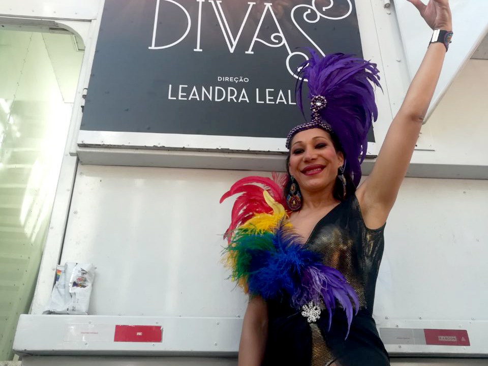 Márcia Araújo, do Divinas Divas, dirigido por Leandra Leal, na 21ª edição da Parada do Orgulho LGBT, em São Paulo