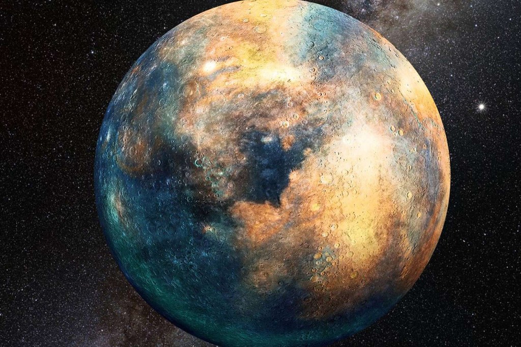 Ilustração do possível planeta 10