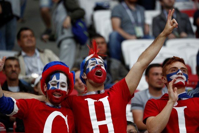 Torcida durante a partida entre Portugal e Chile válida pelas semifinais da Copa das Confederações 2017, realizada no Estádio da Arena Kazan, na cidade de Kazan, na Rússia - 28/06/2017