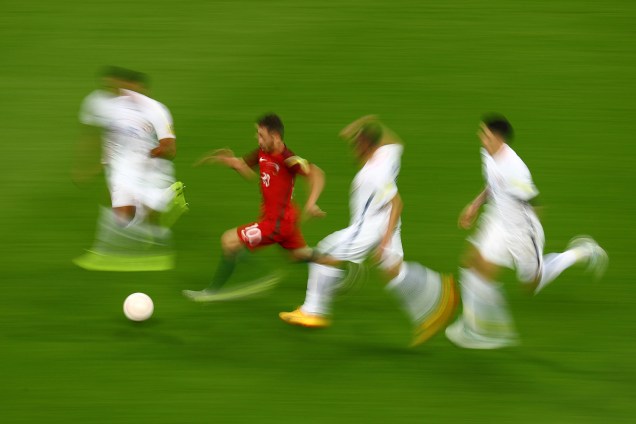 O jogador Bernardo Silva de Portugal durante a contra o Chile válida pelas semifinais da Copa das Confederações 2017, realizada no Estádio da Arena Kazan, na cidade de Kazan, na Rússia - 28/06/2017